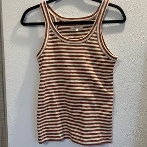 NWT Madewell Orange and White Stripe Tank Top!